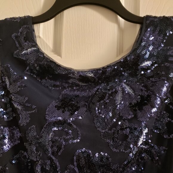 WHBM Sleeveless Blue Sequin Sheath Dress Sz 2 Party NWT White House Black Market - Picture 5 of 15